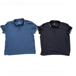 FLX Mens XXL Urban Commuter Business Casual Polos Black and Blue Preowned